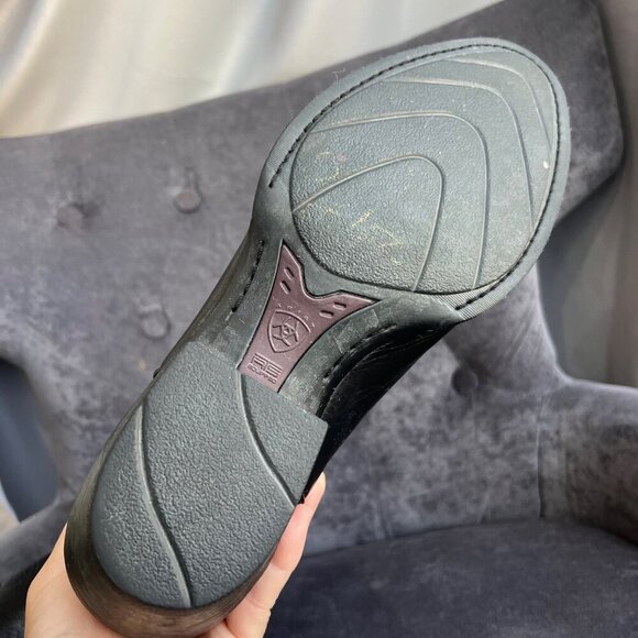 Ariat Heritage R Toe Western Cowboy Boots – Black Deertan Leather Men’s Size 9D - Picture 7 of 11